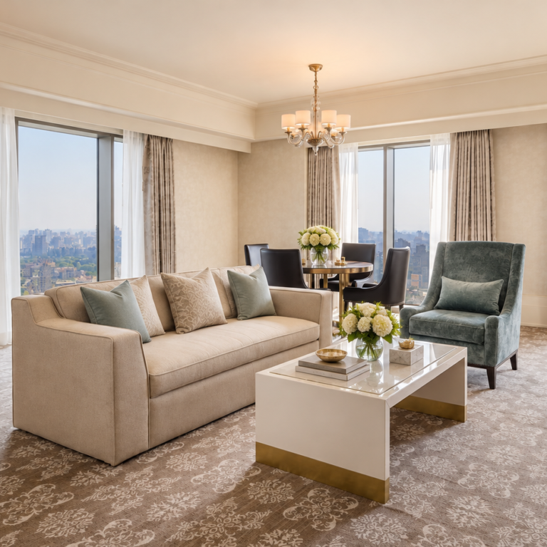 elegant luxury hotel suite living room