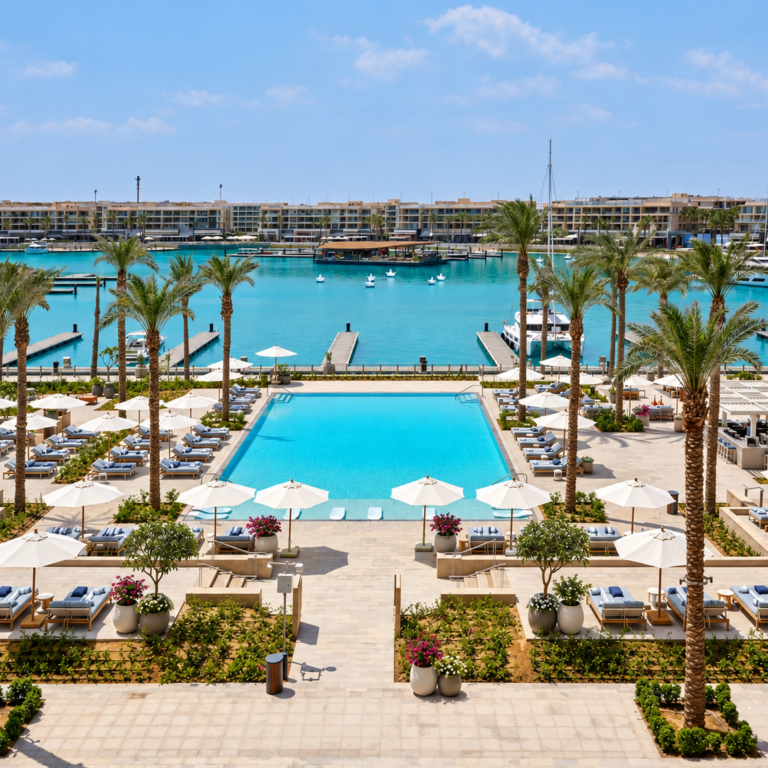 luxury marina pool escape