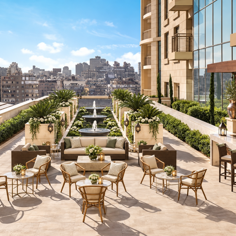 luxury rooftop terrace oasis
