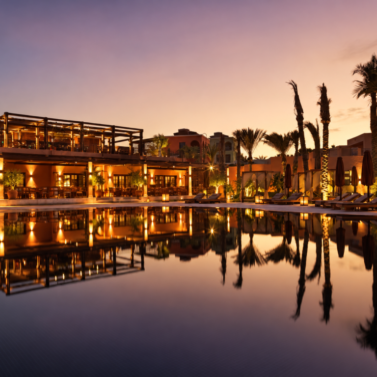 twilight desert resort reflections 1